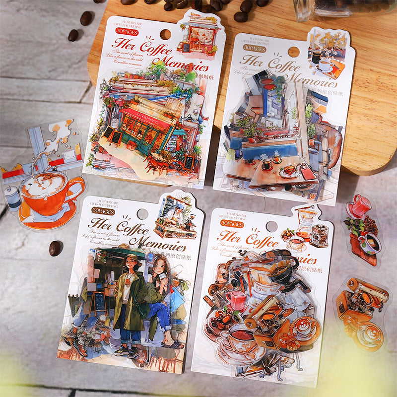 Journal PET sticker packs (Coffee)