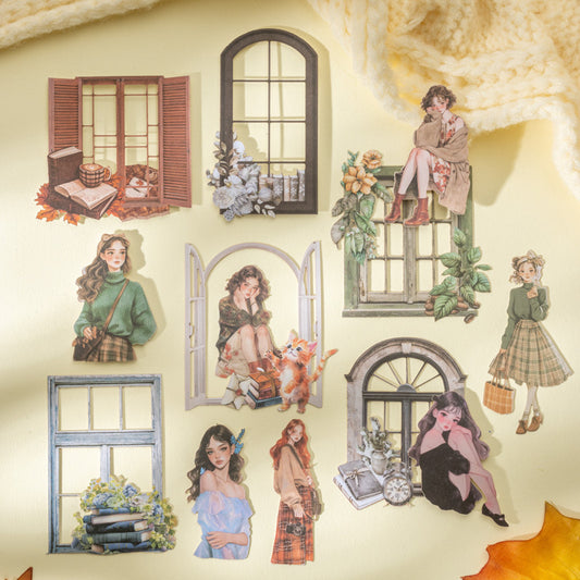 Journal sticker packs (Girl in front of the window)