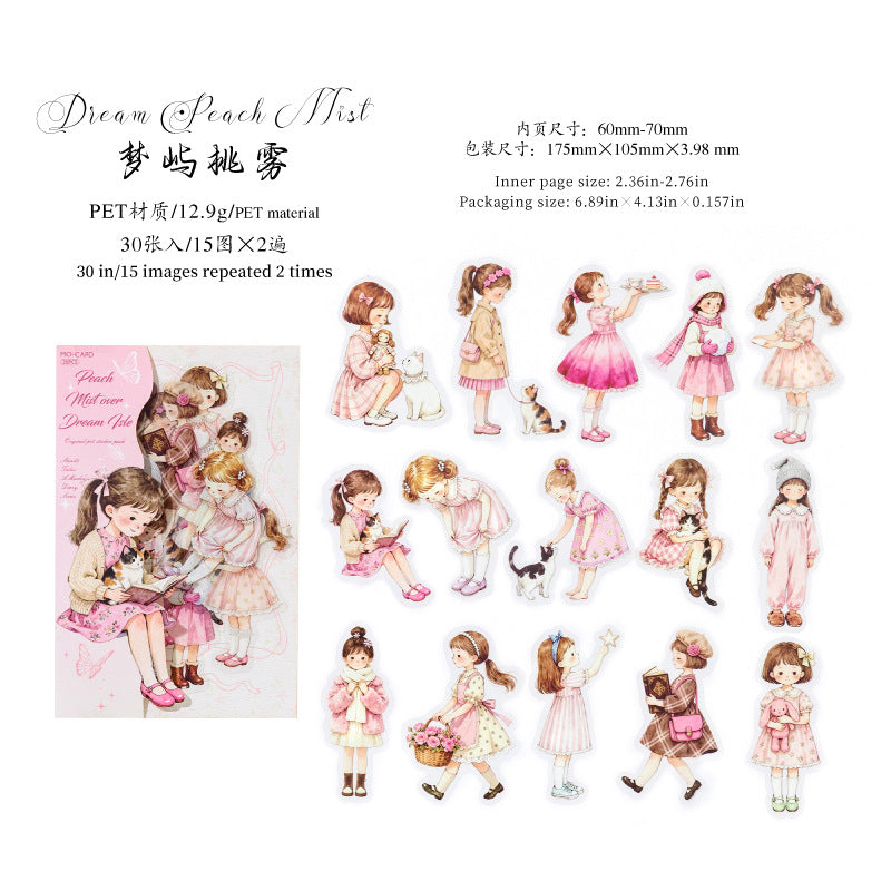 Journal PET sticker packs (Lovely girl) 30pcs/pack