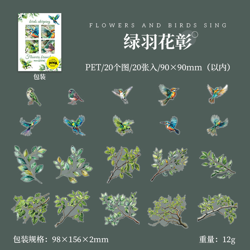 Journal sticker packs (Flowers and birdsong)