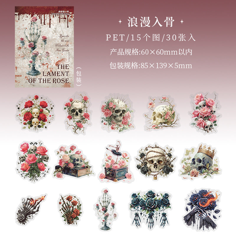 Journal sticker packs (Dark Gothic Series) 30 pcs/pack