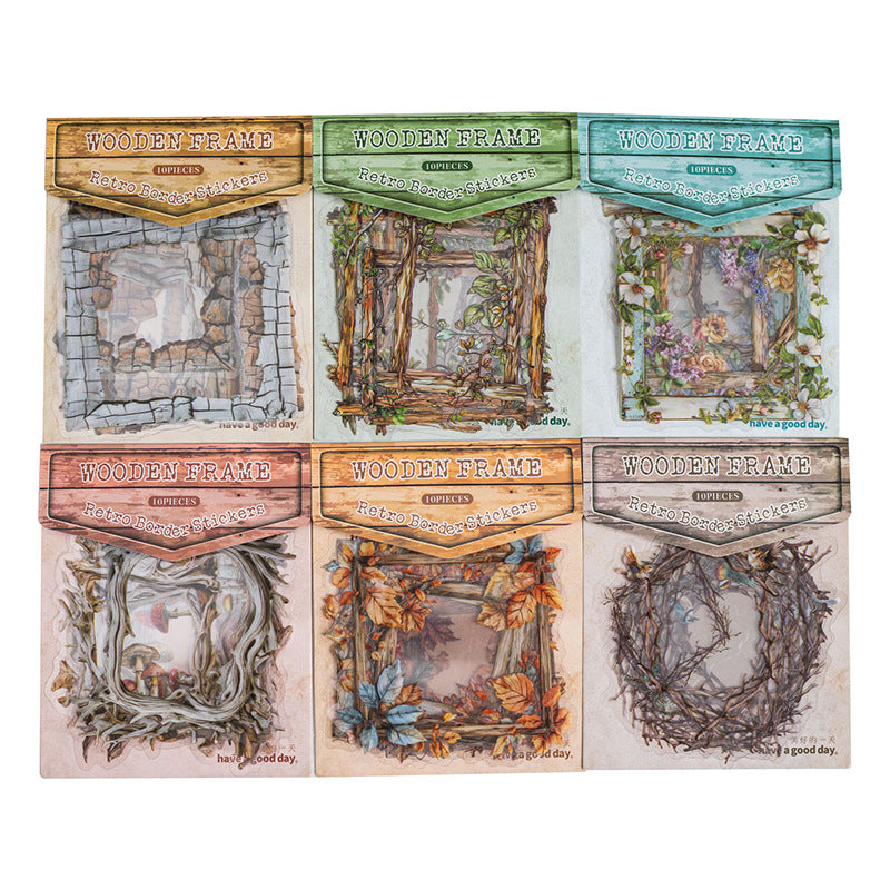 Journal sticker packs (Forest wooden frame)