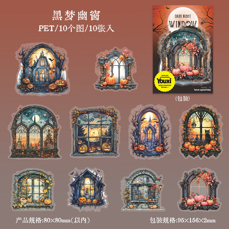 Journal PET sticker packs (Gothic windows)
