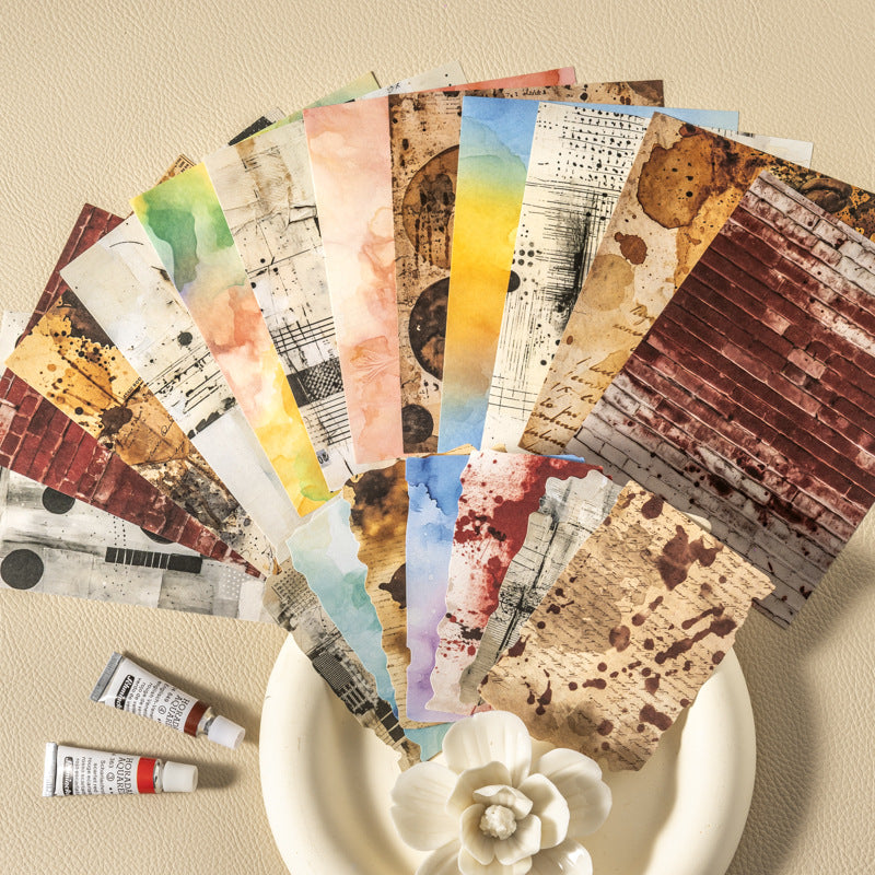 Journal material packs (16 sheets of papers+32pcs of stickers)