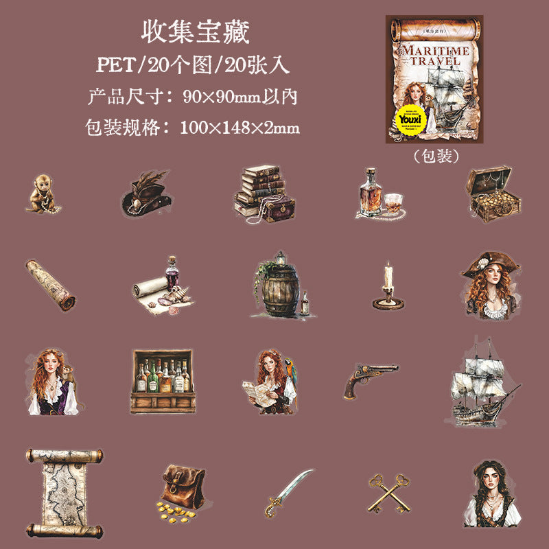 Journal PET sticker packs (Sailing Travel Series)