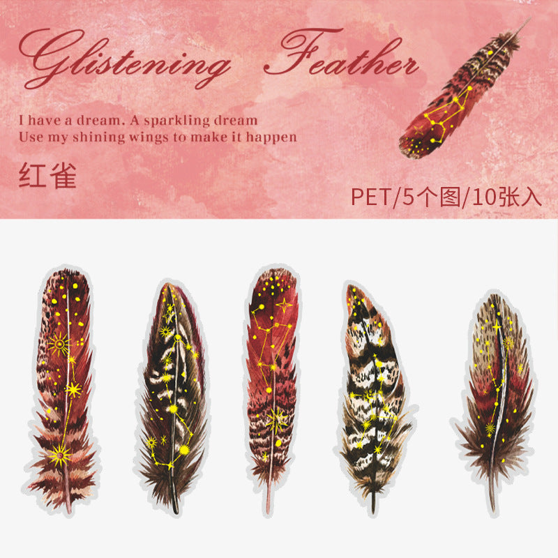 Journal PET sticker packs (Feather) 10pcs