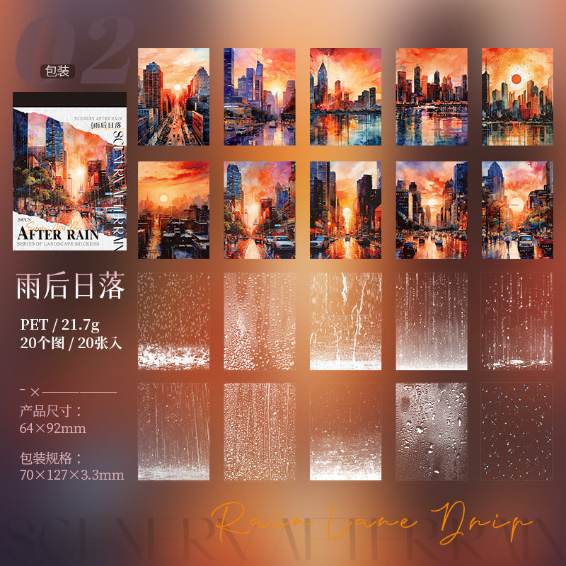 Journal PET sticker books (Rain) 20 sheets/book