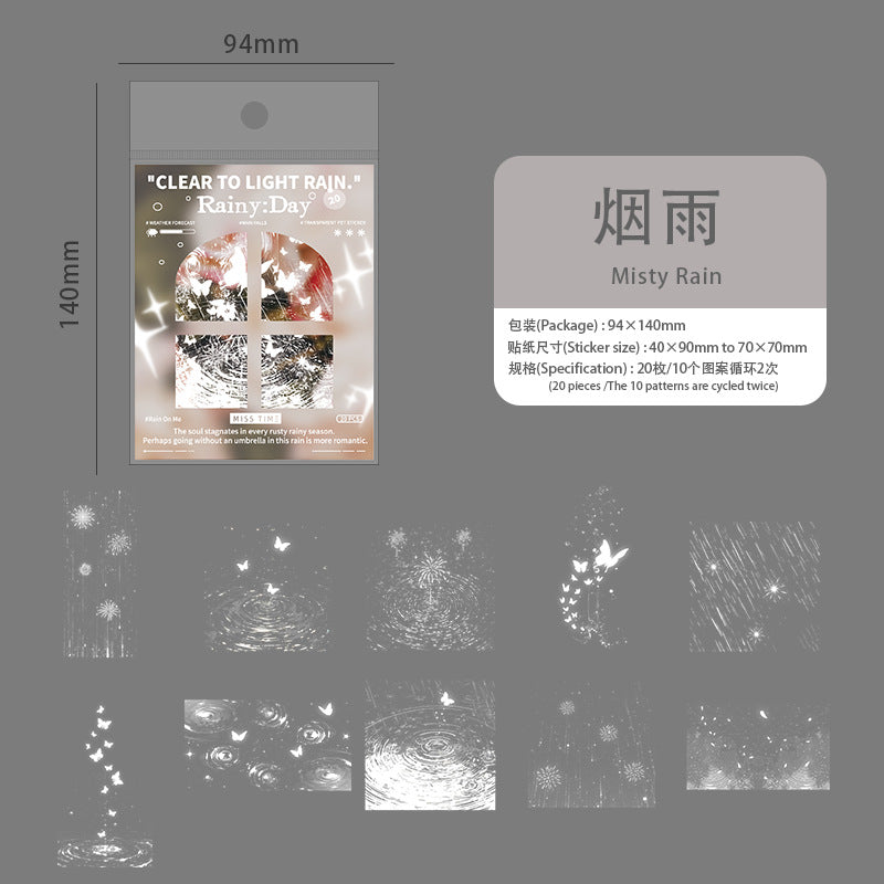 Journal PET sticker packs (Rain)