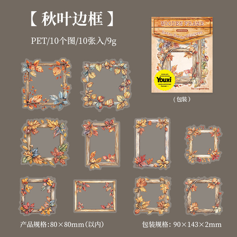 Journal sticker packs (Forest wooden frame)