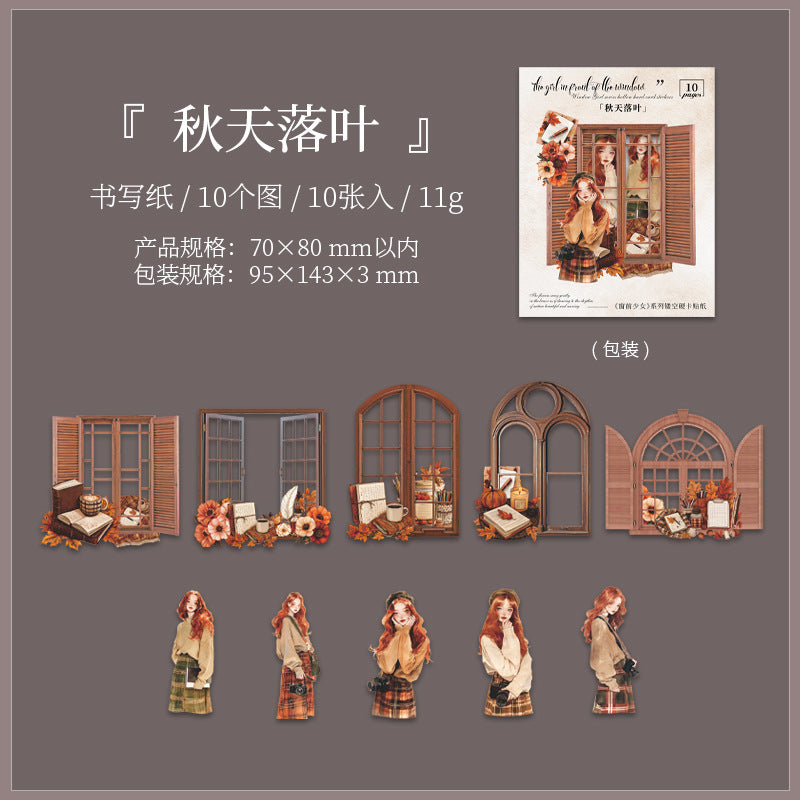 Journal sticker packs (Girl in front of the window)