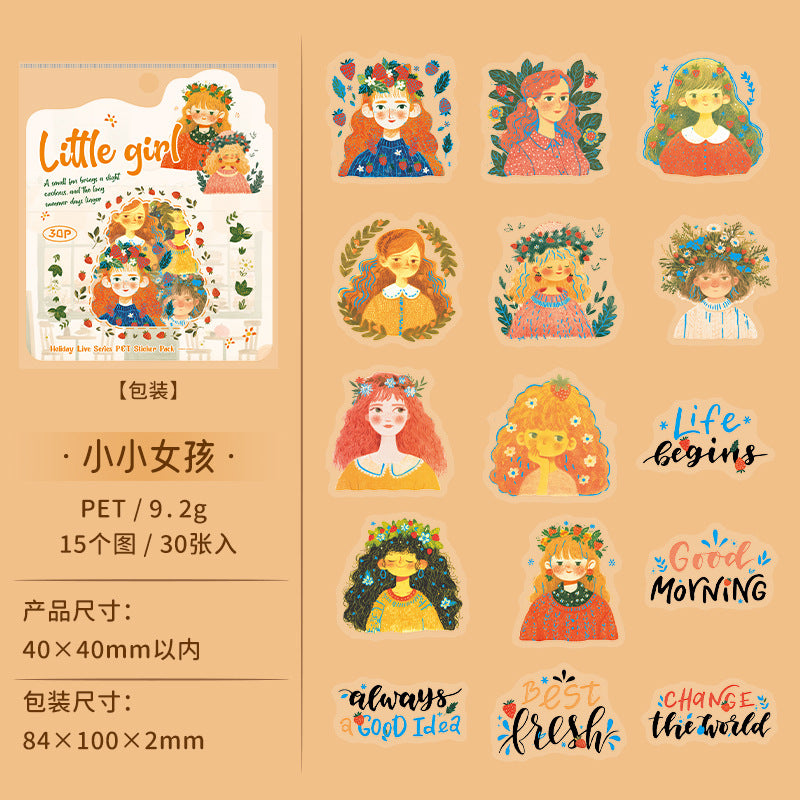 Journal PET sticker packs (Character life scene) 30pcs/pack
