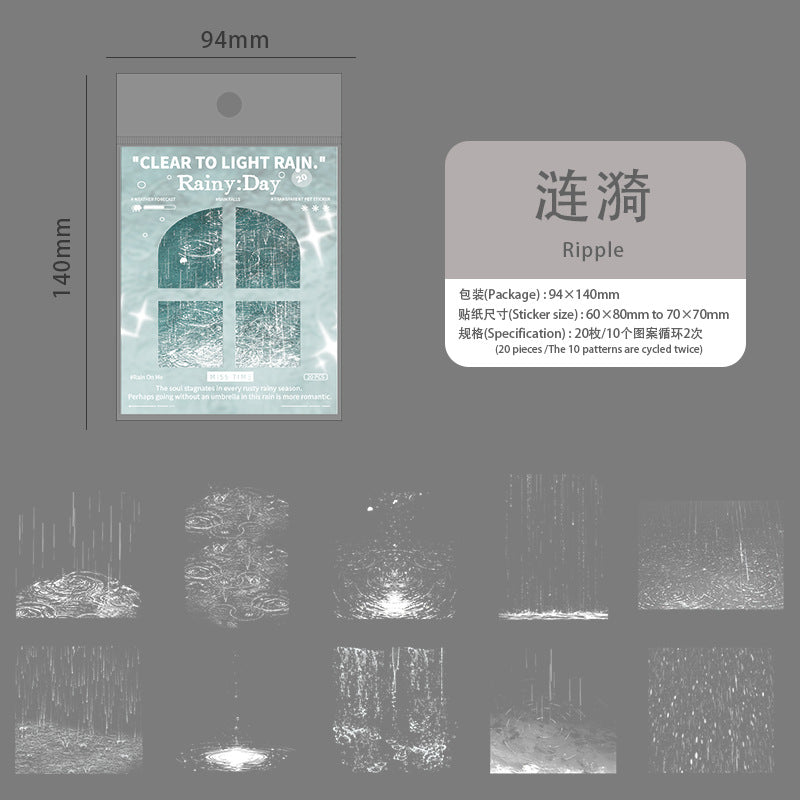 Journal PET sticker packs (Rain)