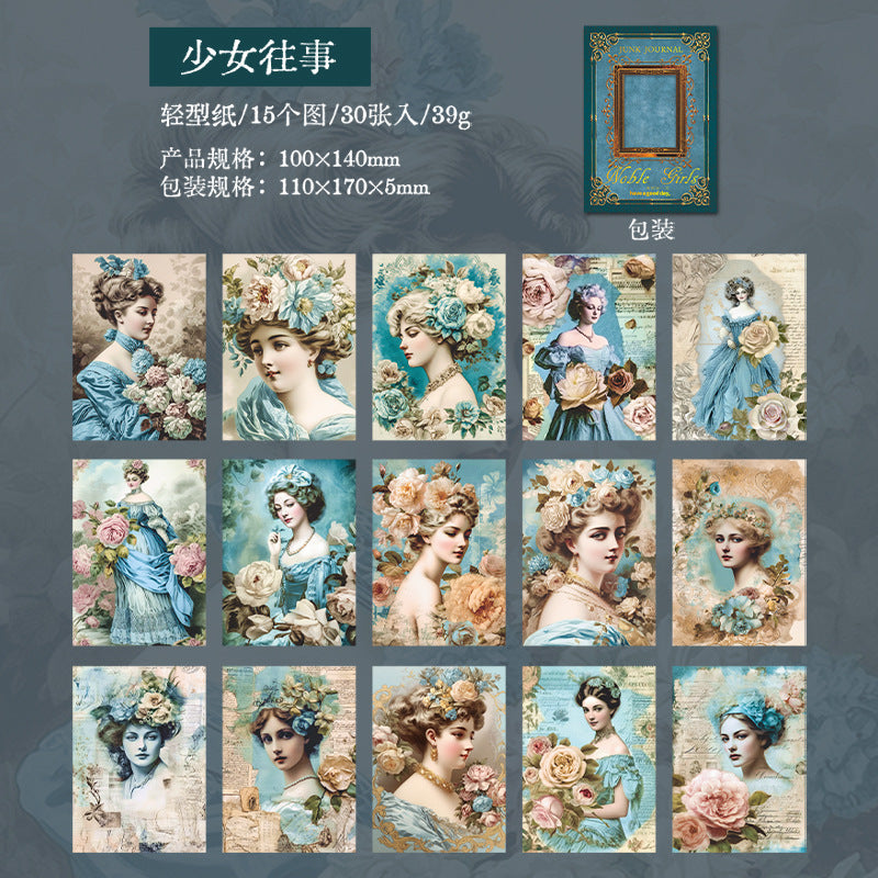 Journal paper packs (Noble Girl Series) 30 sheets/pack