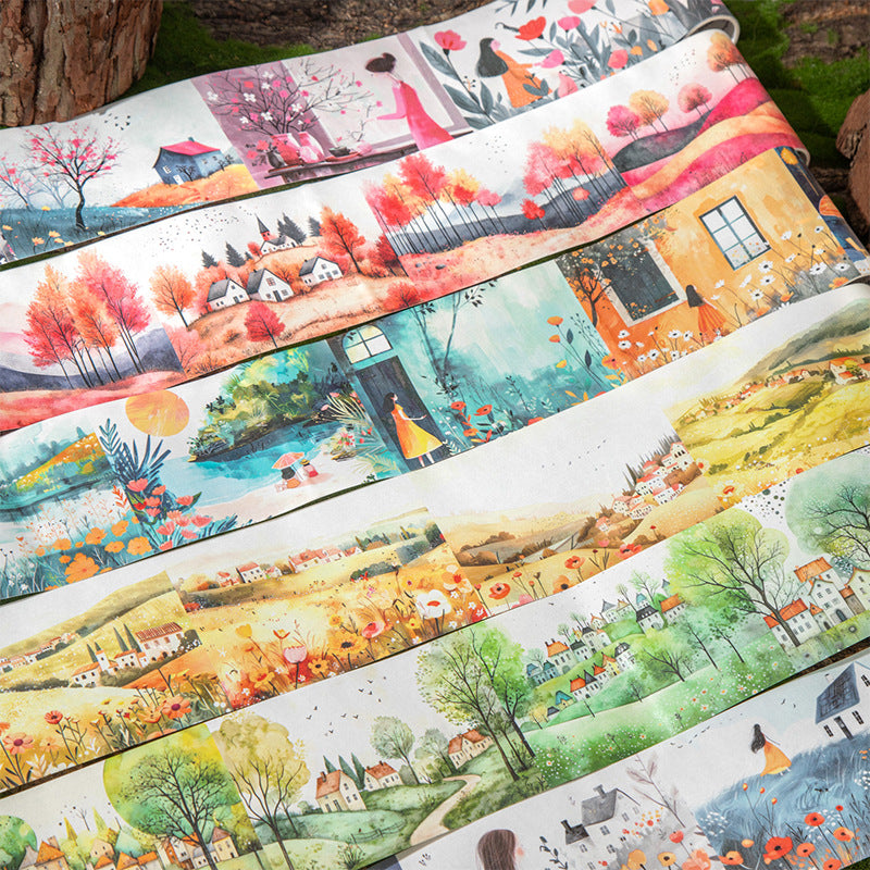 Journal washi tape (Pastoral Theme) 80mm*2m/roll