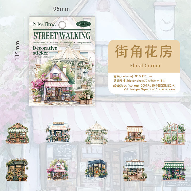 Journal PET sticker packs (Street walking)