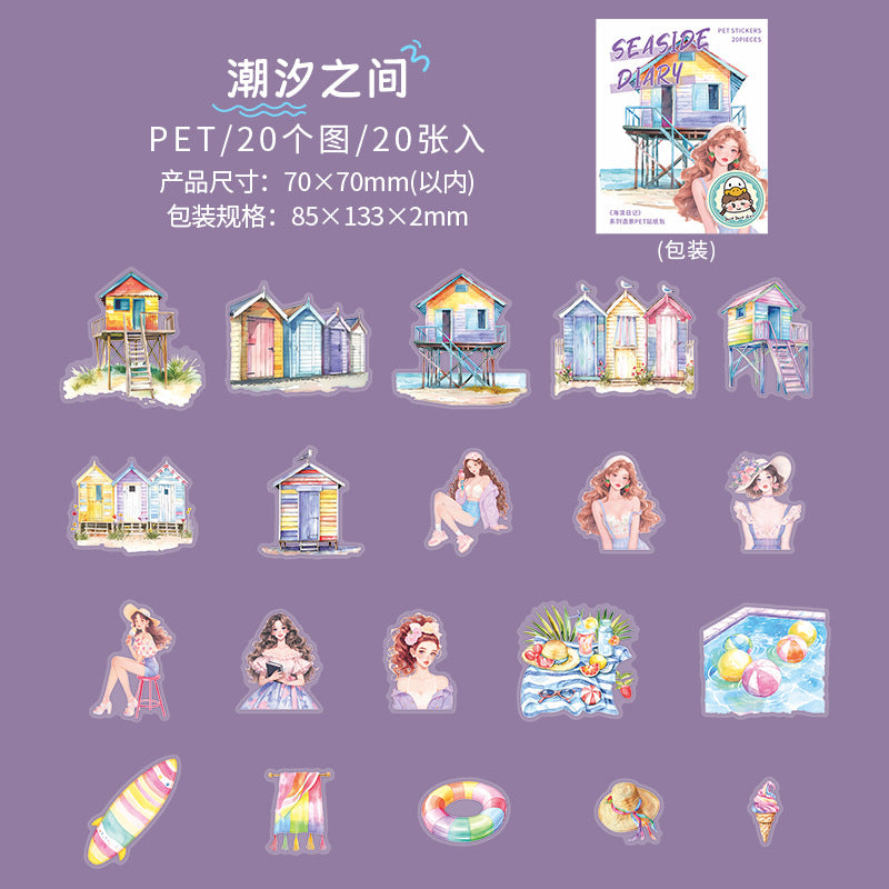 Journal PET sticker packs (Seaside)