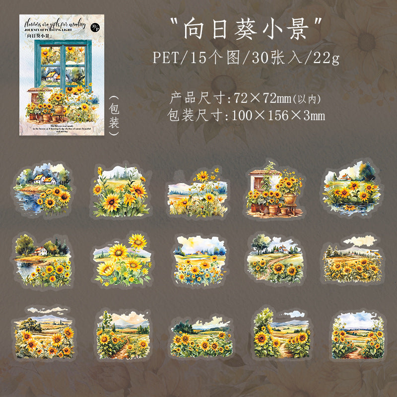 Journal sticker packs (Sunflower Theme) 30pcs/pack