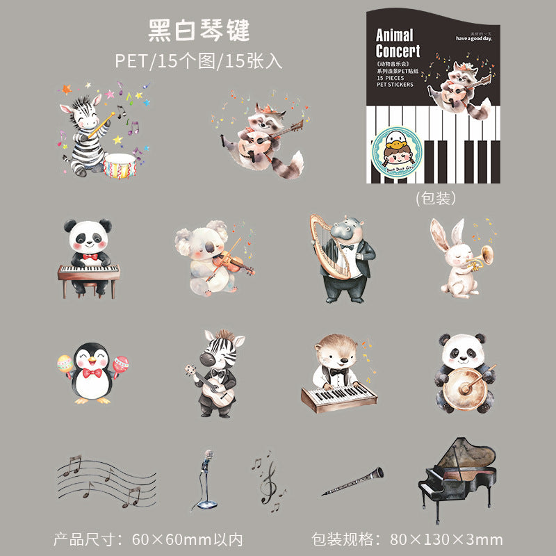 Journal PET sticker packs (Animal Concert)