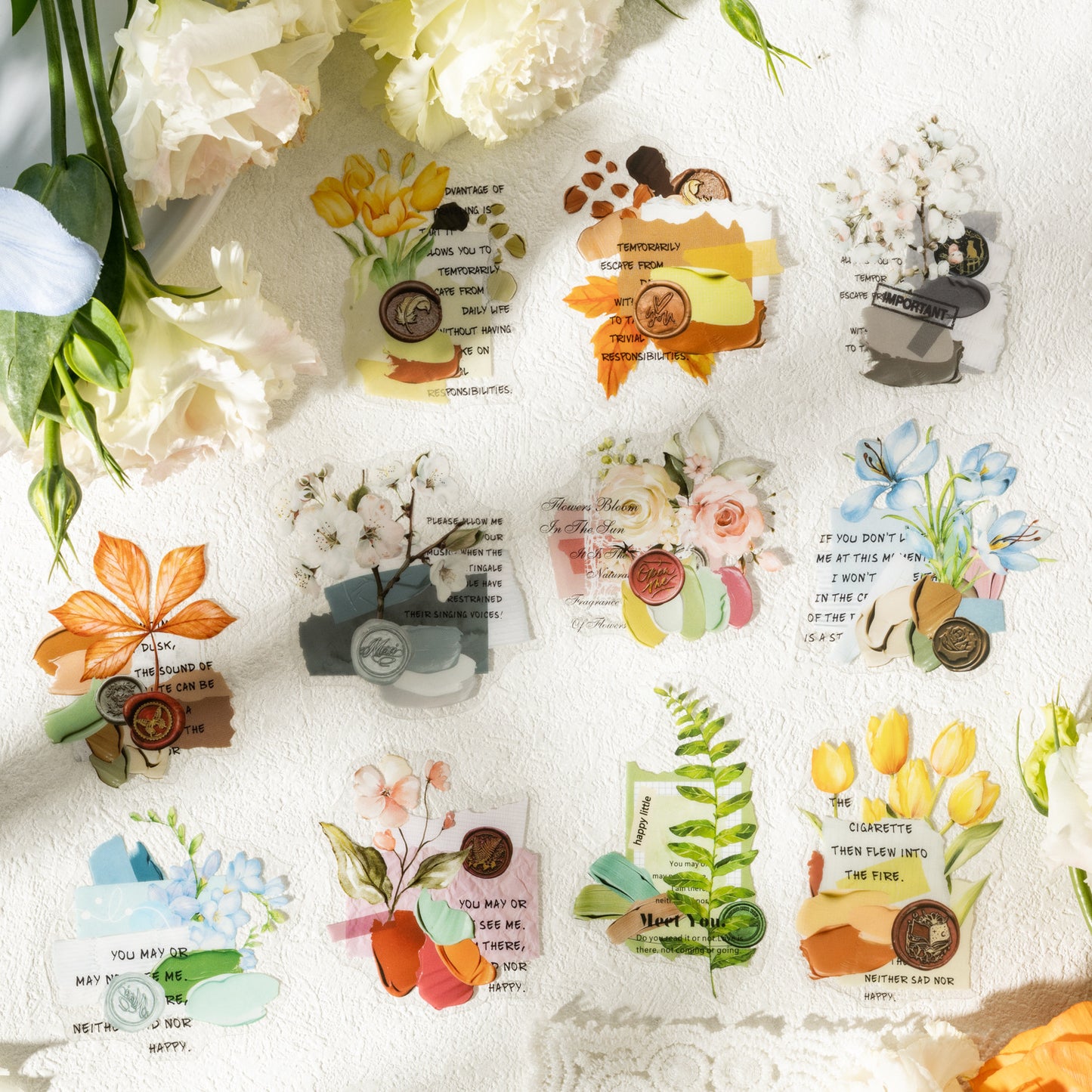 Journal sticker packs (Watercolor flowers)