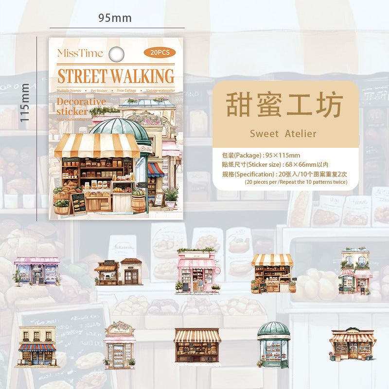 Journal PET sticker packs (Street walking)