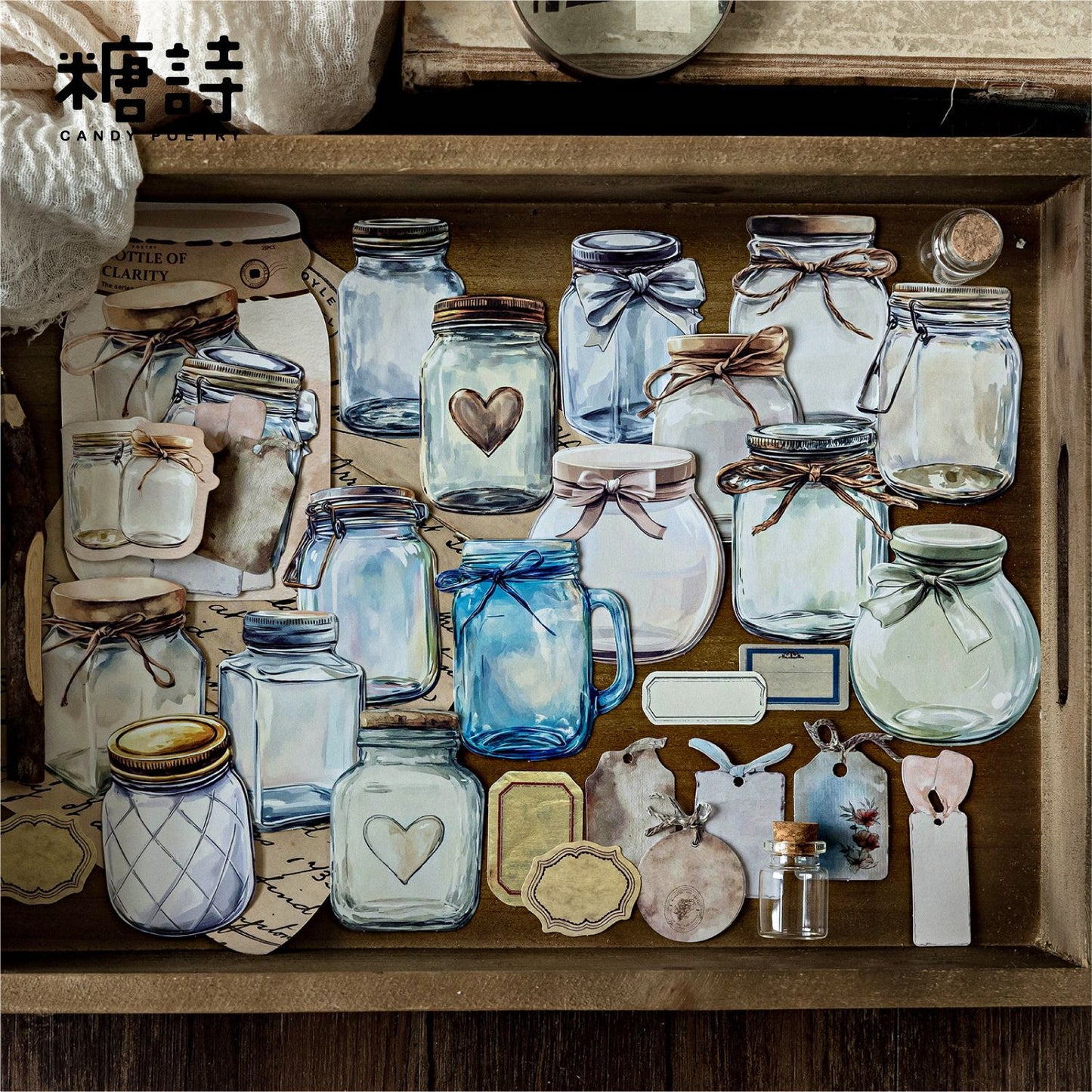 Journal White kraft hard card sticker pack (bottle)