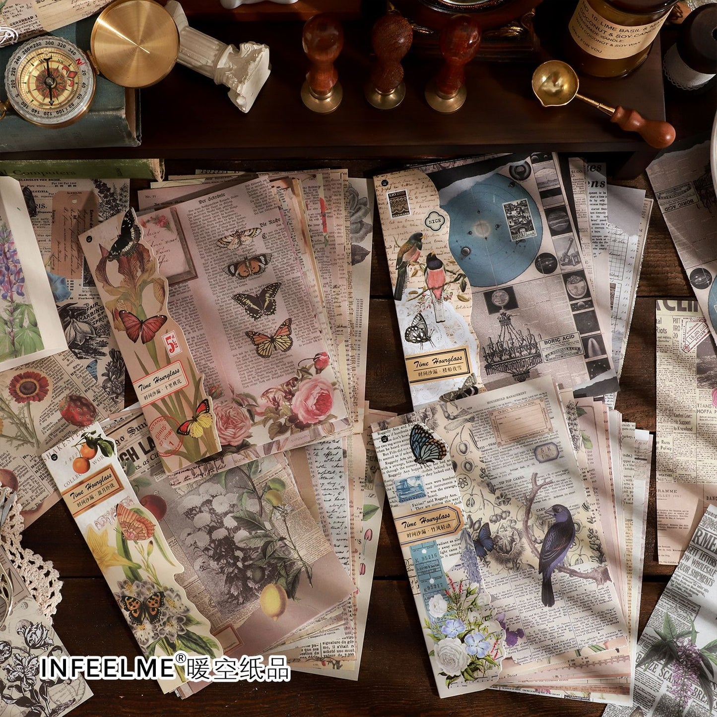 Retro journal paper packs (24 sheets/pack)