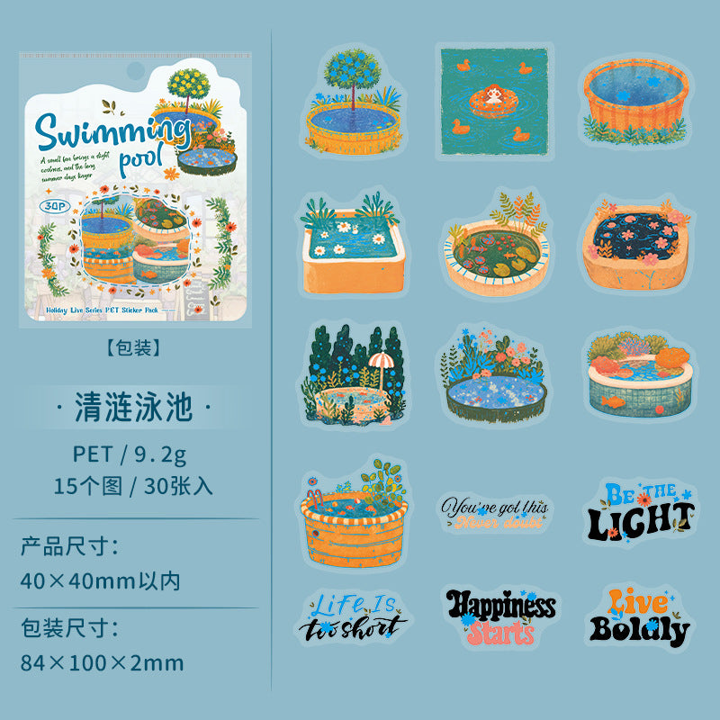 Journal PET sticker packs (Character life scene) 30pcs/pack