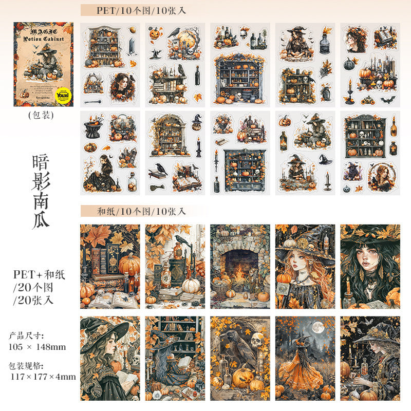 Journal sticker book (Magic Theme)PET stickers and papers