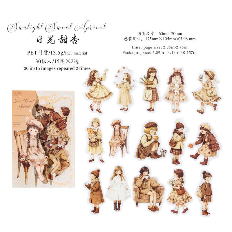Journal PET sticker packs (Lovely girl) 30pcs/pack