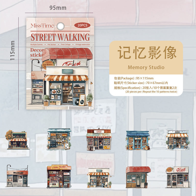 Journal PET sticker packs (Street walking)