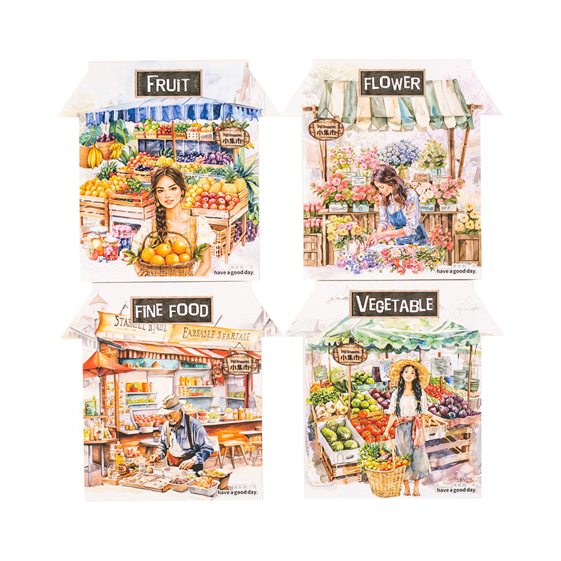 Journal sticker packs (Small market street scene)