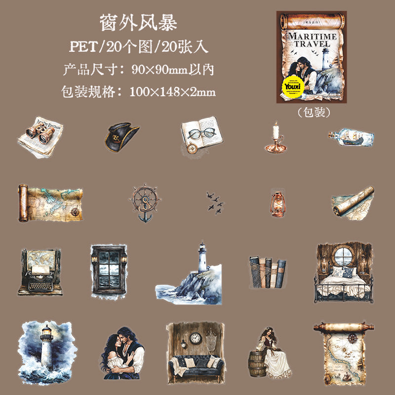 Journal PET sticker packs (Sailing Travel Series)