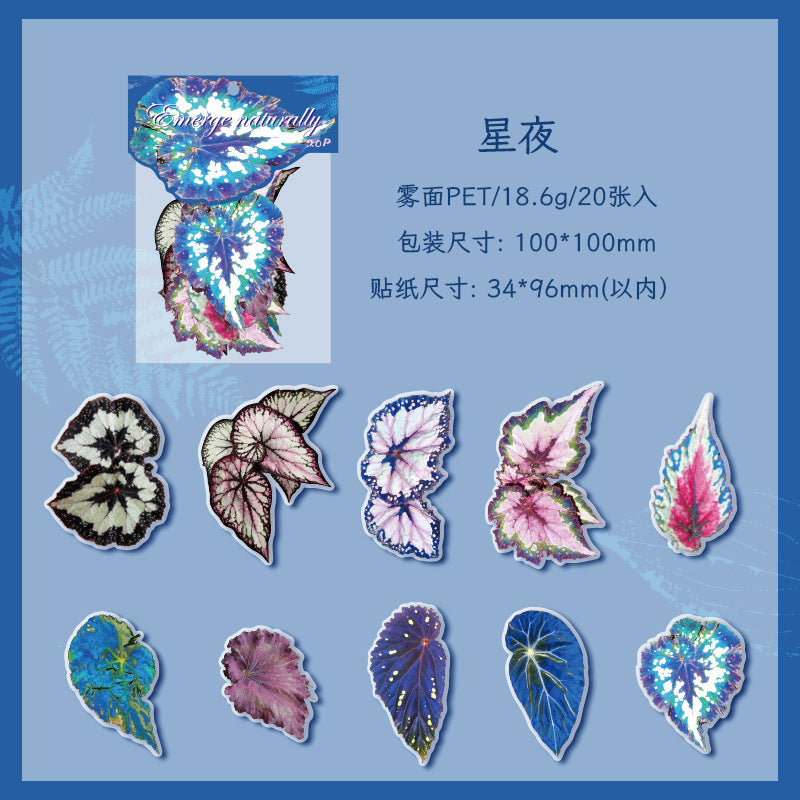 Journal Matte PET sticker packs (Leaf）