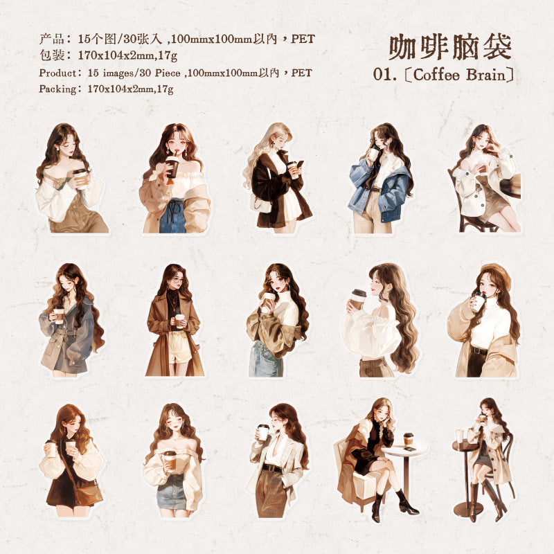 Journal sticker packs (Coffee)