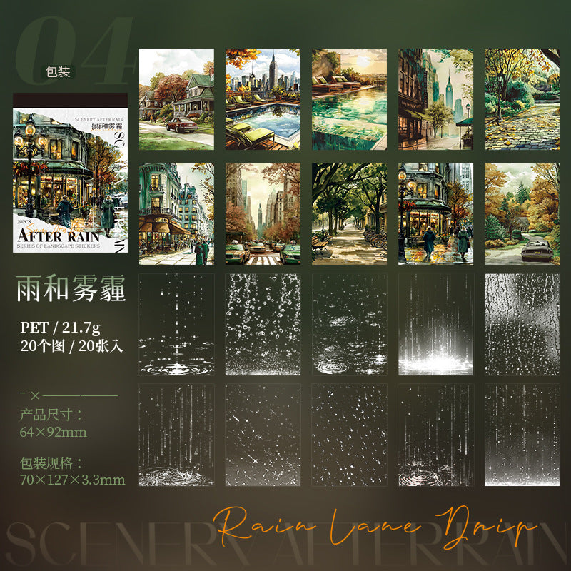 Journal PET sticker books (Rain) 20 sheets/book