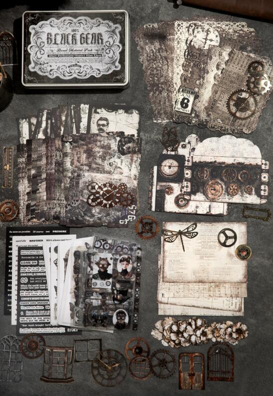 Retro journal material packs (158 pcs/pack)