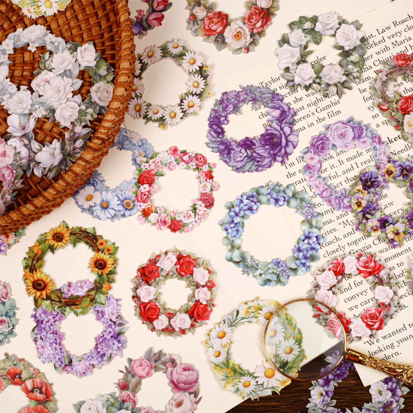 Journal hard card sticker packs (Wreath)