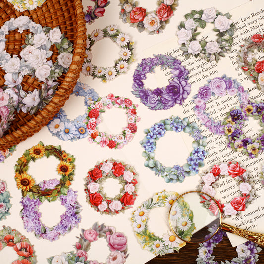 Journal hard card sticker packs (Wreath)