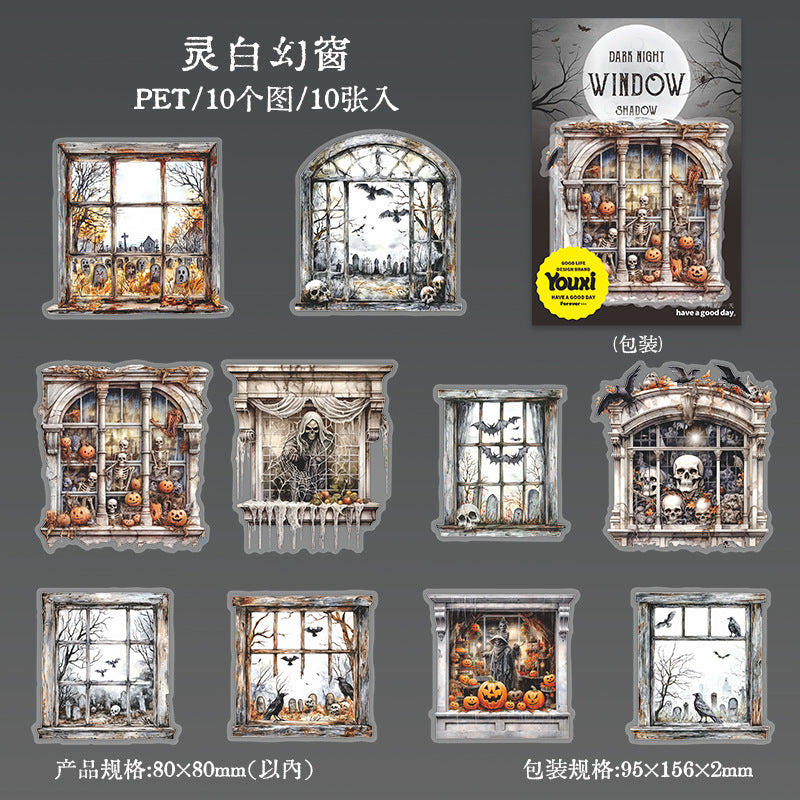 Journal PET sticker packs (Gothic windows)