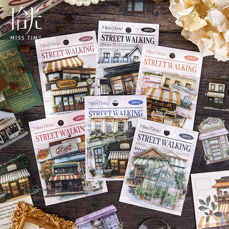 Journal PET sticker packs (Street walking)