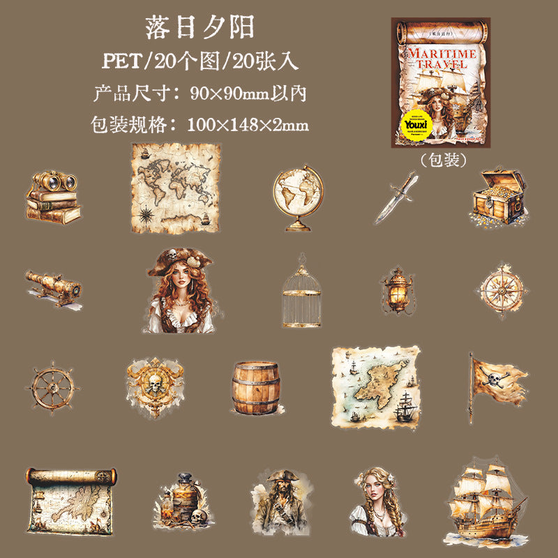 Journal PET sticker packs (Sailing Travel Series)