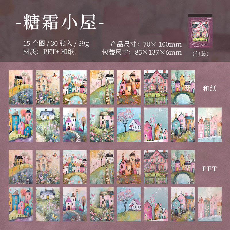 Journal sticker packs (Eerie cabin) 30 sheets/book (70*100mm)
