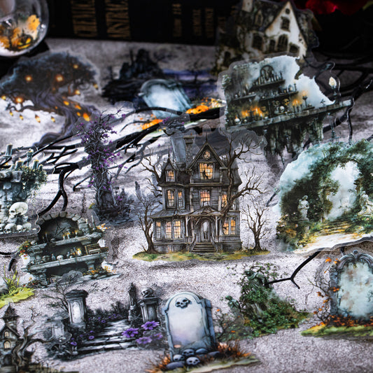 Journal PET sticker packs （Gothic Landscaping)