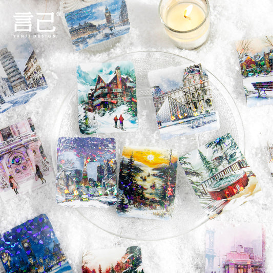 Journal Shell light PET sticker packs (Winter landscape) 10pcs/pack