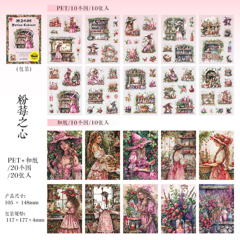 Journal sticker book (Magic Theme)PET stickers and papers