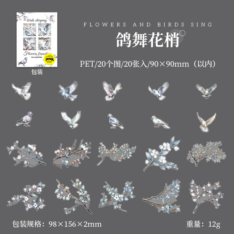 Journal sticker packs (Flowers and birdsong)