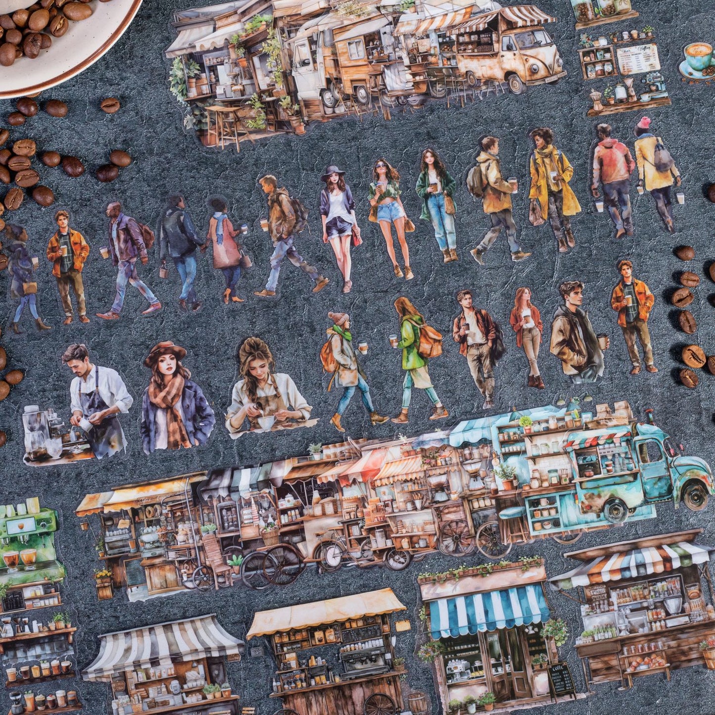 Journal PET sticker packs (Coffee Market)