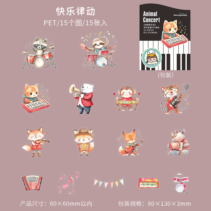 Journal PET sticker packs (Animal Concert)