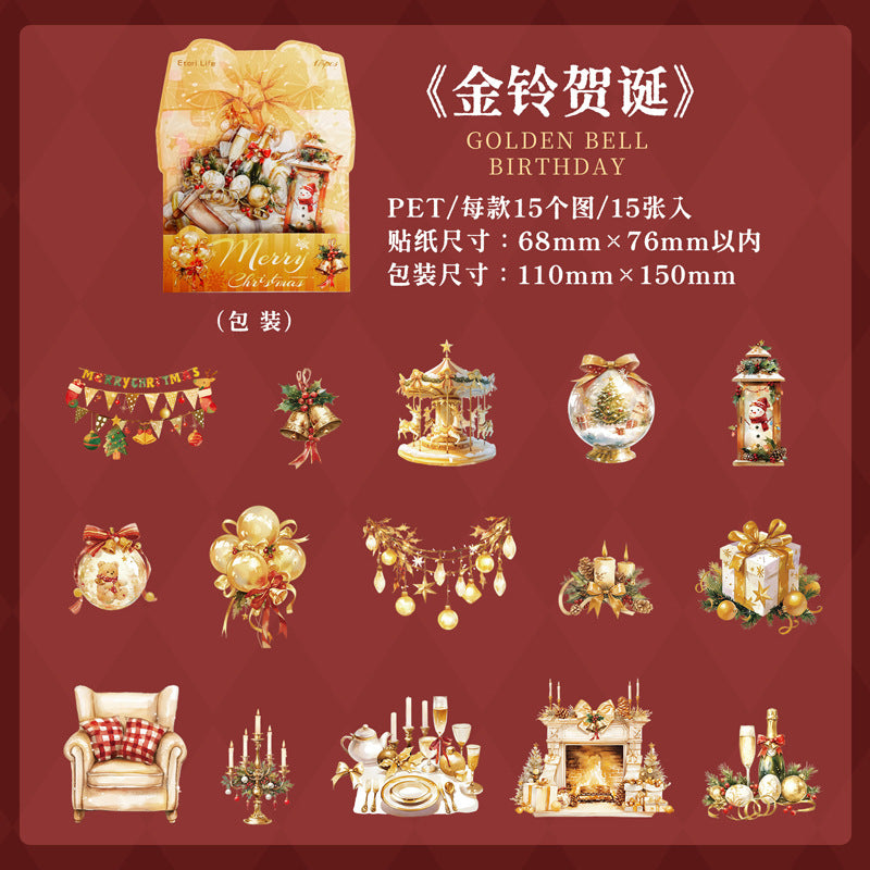 Journal PET sticker packs (Christmas) 15pcs/pack