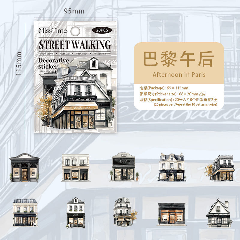 Journal PET sticker packs (Street walking)